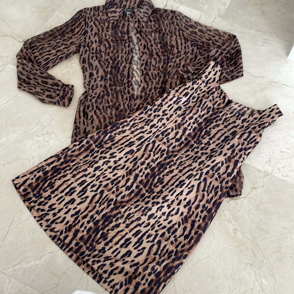 VINTAGE LEOPARD 2PC COATDRESS